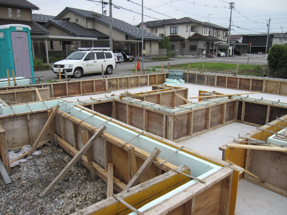 基礎工事：立ち上がり枠組